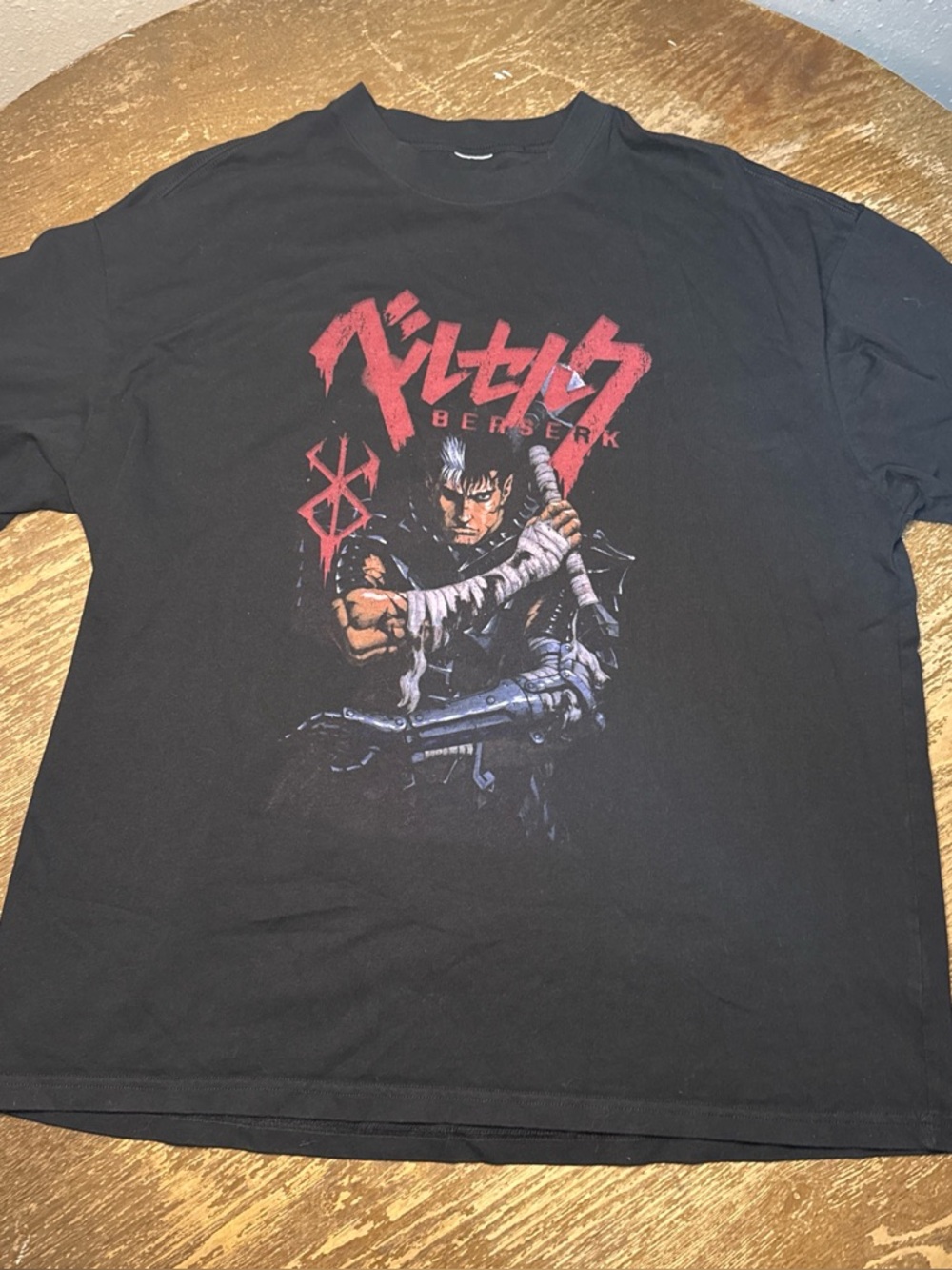 Black Berserk Graphic Short Sleeve Tee - Anime-Inspired Men’s Shirt